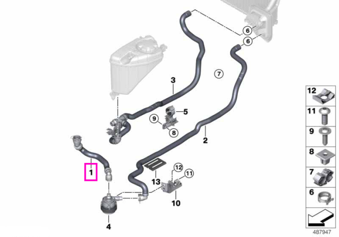 Conducta 1 alimentare lichid racire - BMW Seria 7 G12
