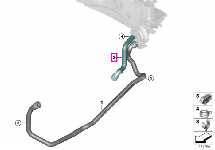 Conducta retur lichid răcire - BMW X3 F25, X4 F26 - tip motor B47