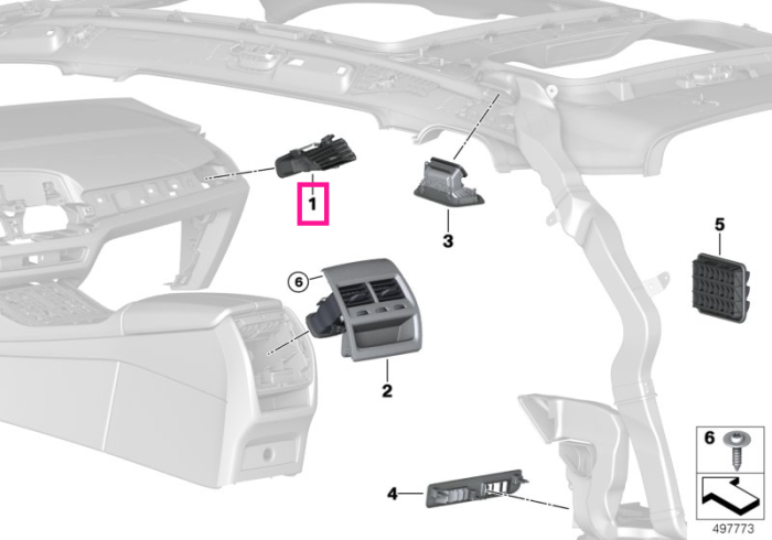 Grila aer proaspat, dreapta - BMW X5 G05 G18 F95 M, X6 G06 F96 M, X7 G07	