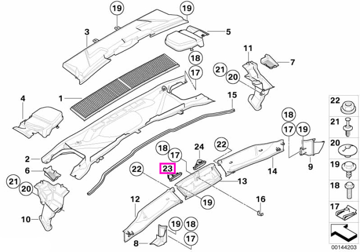 Garnitura trecere turela amortizor stanga - BMW Seria 1 E81 E82 E87 E88, Seria 3 E90 E91 E92 E93, X1 E84