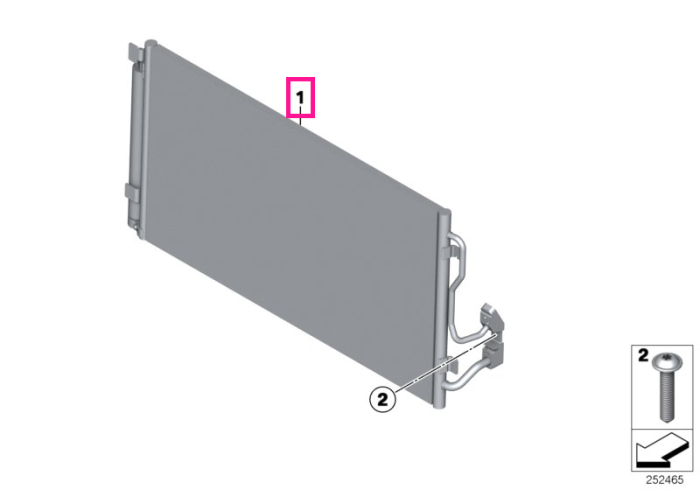Condensator sistem aer conditionat - BMW Seria 1 F20 F21, Seria 2 F22 F23 F98 M2, Seria 3 F30 F31 F34 F35, Seria 4 F32 F33 F36, i3 I01, i8 I12 I15