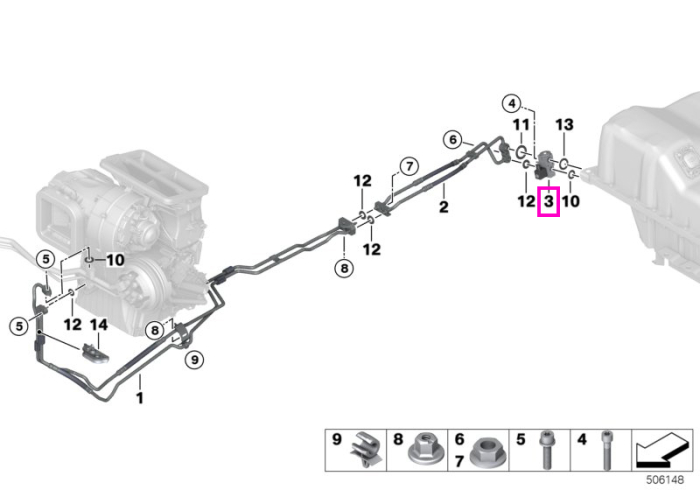 Ventil electric expansiune, sistem aer conditionat - BMW Seria 2 F45, Seria 3 F30 G20 G21, Seria 5 G30 G31 G38, Seria 7 G11 G12, X1 F48, X2 F39, X3 G01 - Mini Countryman F60
