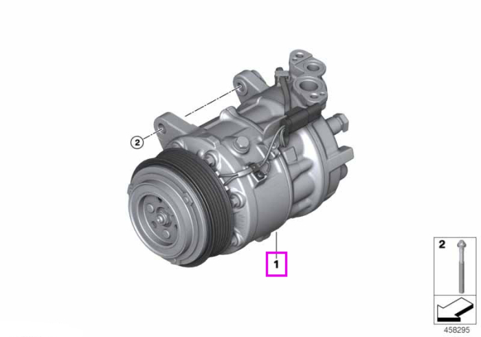 Compresor Aer Conditionat, cupla magnetica (R134A/R1234YF) - BMW Seria 1 F52, Seria 2 F45 F46, Seria 5 F10 F11, Seria 7 G11 G12, X1 F48, X2 F39, X3 F25, X4 F26 - Mini Cabrio F57, Clubman F54, Countryman F60, F55 F56