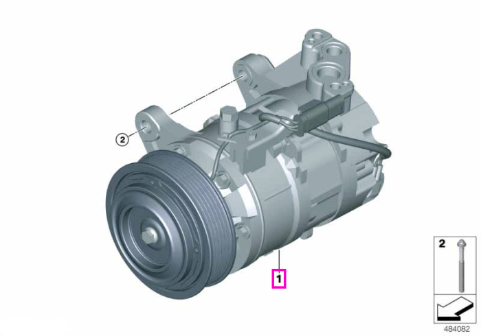 Compresor aer conditionat cu comutare magnetica - BMW Seria 2 G42 G87 M2, Seria 3 G20 G21 G28 G80 G81 M3, Seria 4 G22 G23 G26 G82 G83 M4, X3 G01 G08 F97 M, X4 G02 F98 M, Z4 G29 - pana la 30.04.2026