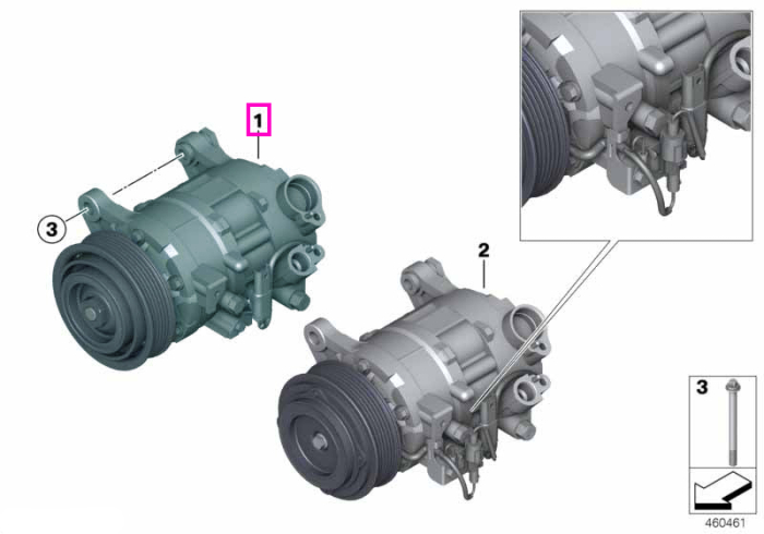Compresor aer conditionat fara ambreiaj magnetic - BMW Seria 1 F20 F21, Seria 3 F30 F31 F34, Seria 4 F32 F33 F36