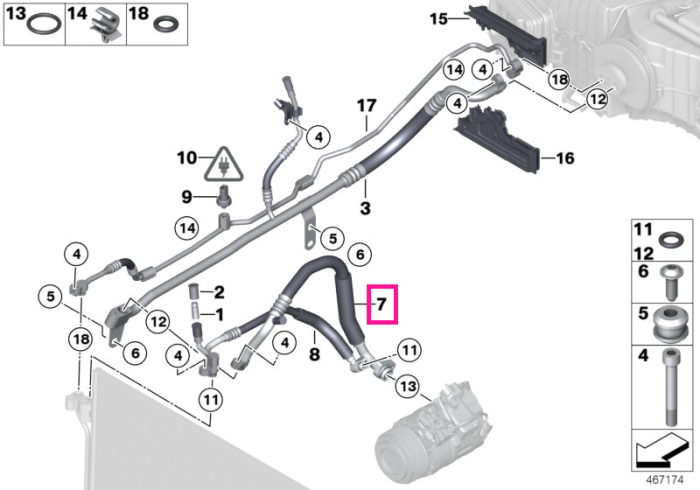 Conducta aspiratie sistem aer conditionat - BMW Seria 5 F10 F11 F18, Seria 7 F01 F02