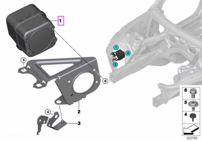 Generator sunet (Vehicle Sound Generator) sistem protectie pietoni - BMW Seria 2 F45, Seria 3 F30, Seria 5 F10 F18 G30 G38, Seria 7 F02 G11 G12, i3 I01, i8 I12 I15, X1 F48 F49, X5 F15 - Mini Countryman F60