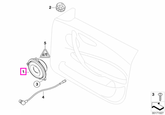 Difuzor game medii, portiera fata - BMW Seria 1 E87 E88, Seria 3 E90 E91 E92 E93