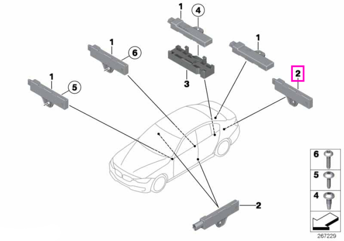 Antena exterioara Comfort Access - BMW Seria 1, Seria 2, Seria 3, Seria 4, Seria 5, Seria 6, Seria 7, Seria 8, i3L, i4, iX3, Supra, X3, X4, X5, X6, X7, Z4