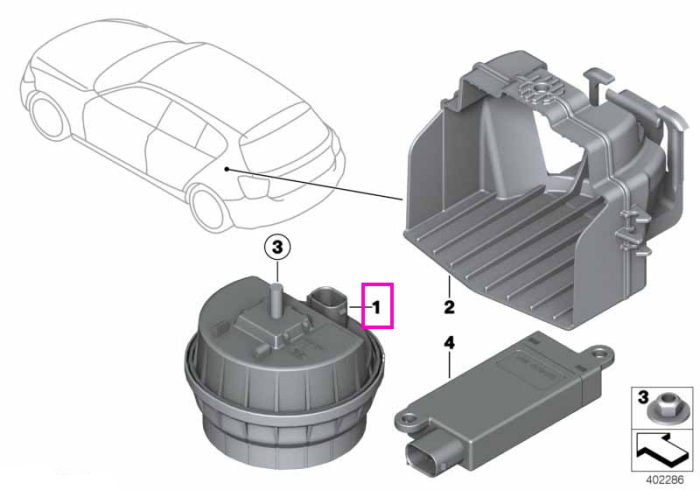 Sirena sistem alarma, indicator inclinare - BMW Seria 1, Seria 2, Seria 3, Seria 4, Seria 5, Seria 6, Seria 7, Seria 8, i3, i4, i8, iX3, X1, X2, X3, X4, X5, X6, X7 - Mini Aceman J05, Clubman F54, Cooper J01, Countryman F60 U25, F55, F56, F65, F66