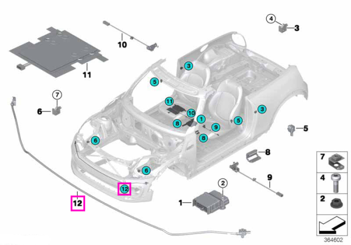 Senzor protectie pietoni PTS - BMW Seria 2 F45 F46 - Mini Countryman F60