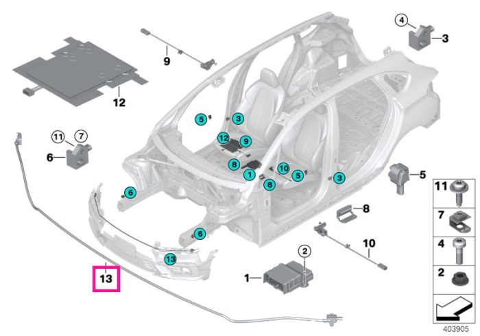Senzor protectie pietoni PTS - BMW Seria 6 G32, X2 F39