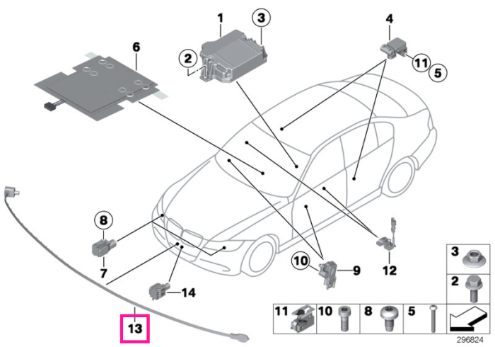 Senzor protectie pietoni, fibra optica - BMW Seria 3 E92 E93