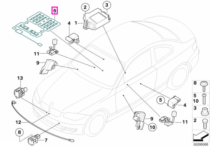 Senzor de prezenta pentru scaunul pasagerului - BMW Seria 1 E81 E82 E87 E88, Z4 E89