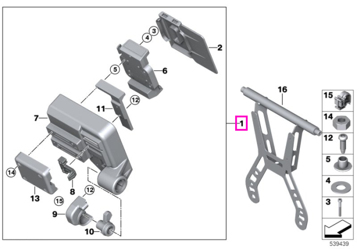 Suport navigatie - BMW Motorrad K81 (F 850 GS, F 900 GS) - tip motor A24