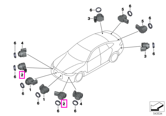 Senzor parcare cu ultrasunete, Negru (M416/M475/U668) - BMW Seria 1, Seria 2, Seria 3, Seria 4, Seria 5, Seria 6, Seria 7, Seria 8, i3, i4, iX3, X3, X4, X5, X6, X7, Z4