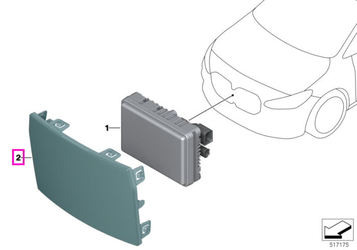 Capac protectie senzor radar frontal cu raza lunga - BMW Seria 2 U06, X1 U11 U12