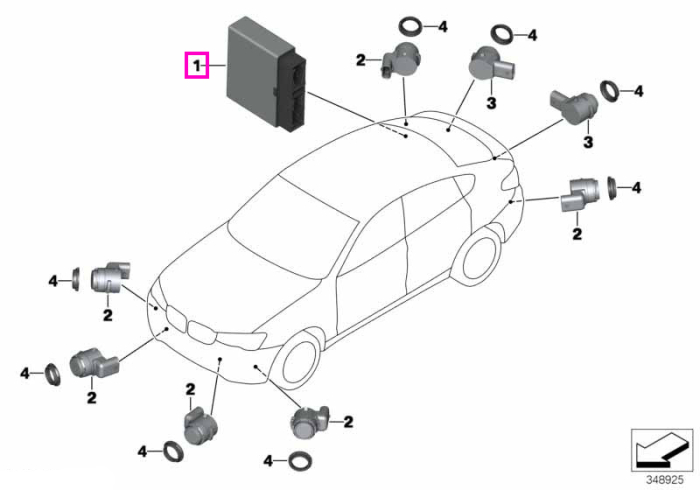 Unitate comanda PDC (PDC-VA01) - BMW Seria 1 F52, Seria 2 F45 F46, i3 I01, i8 I12 I15, X1 F48 F49, X2 F39, X3 F25, X4 F26