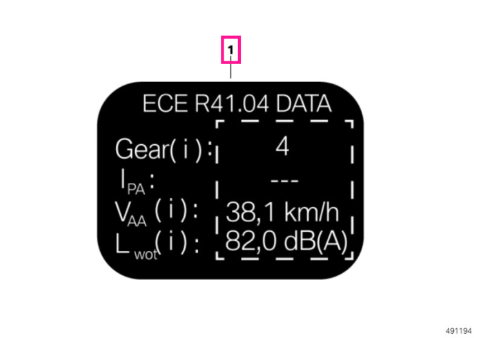 Eticheta instructiuni nivel zgomot, ECE, 100 kW - BMW Motorrad K51 (R 1250 GS Adventure) - tip motor A74 - fara toba sport HP