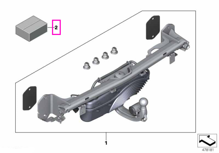 Kit retrofit componente electrice carlig remorcare electric, pivotant  - BMW Seria 4 G26, i4 G26