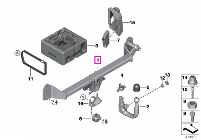 Kit retrofit carlig remorcare cu cap bila detasabil - BMW Seria 2 F45 F46