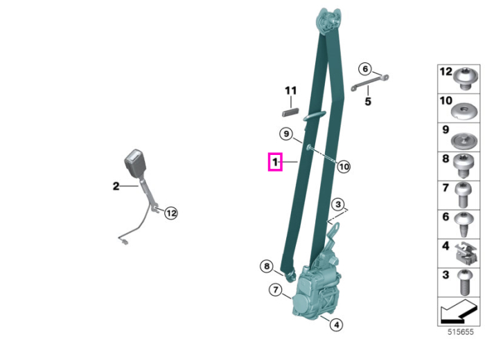 Centura siguranta fata stanga - BMW X3 G01 M F97, X4 G02 M F98