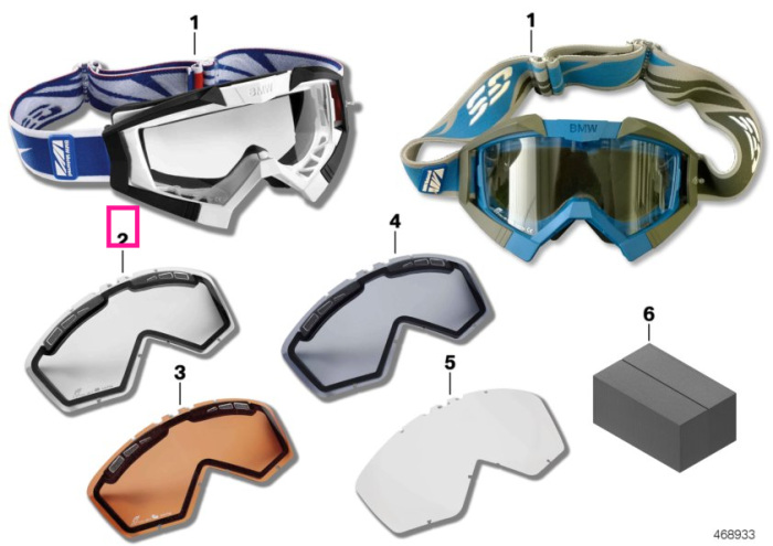 Lentila de schimb pentru ochelari moto enduro GS, transparenta, dubla, anti-aburire - BMW Motorrad