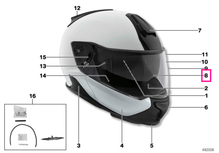 Parasolar fumuriu interior pentru casca System 7 - BMW Motorrad