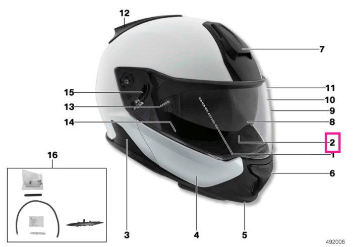 Captuseala/Protectie obraz si gat casca System 7 Slimfit - BMW Motorrad - marime 60/61 XL