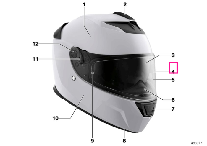 Viziera fumurie pentru casca Street X - BMW Motorrad