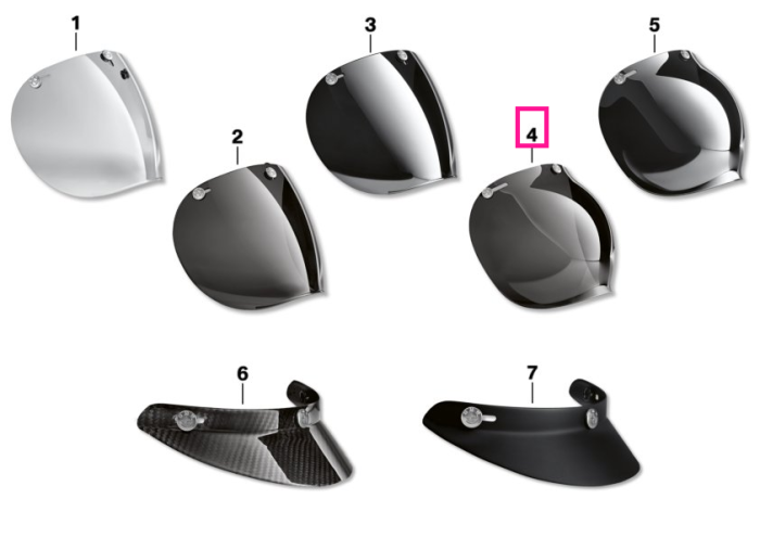 Viziera casca Bowler, bombata tip bubble, fumurie - BMW Motorrad