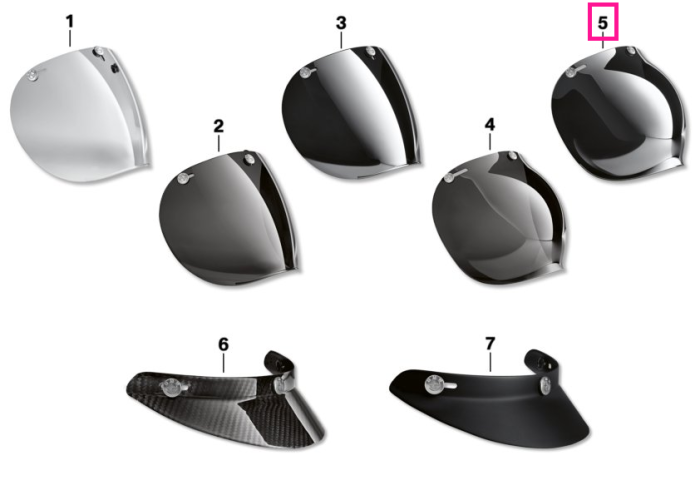 Viziera casca Bowler, bombata tip bubble, oglinda - BMW Motorrad