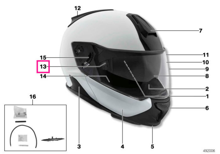 Set mecanism parasolar interior casca System 7 - BMW Motorrad