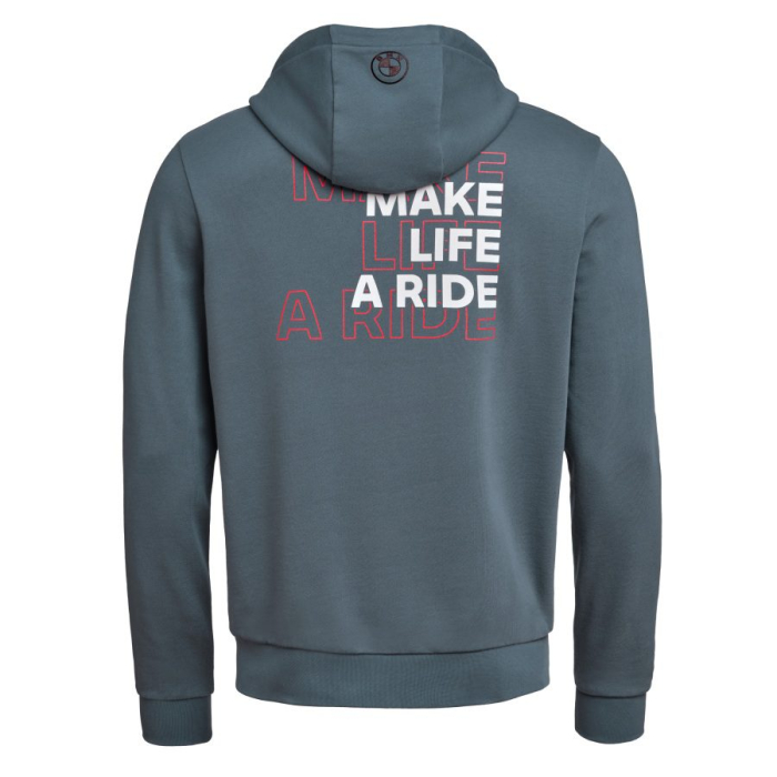 Hanorac cu fermoar Make Life a Ride, barbat, gri - BMW Motorrad - marime XL