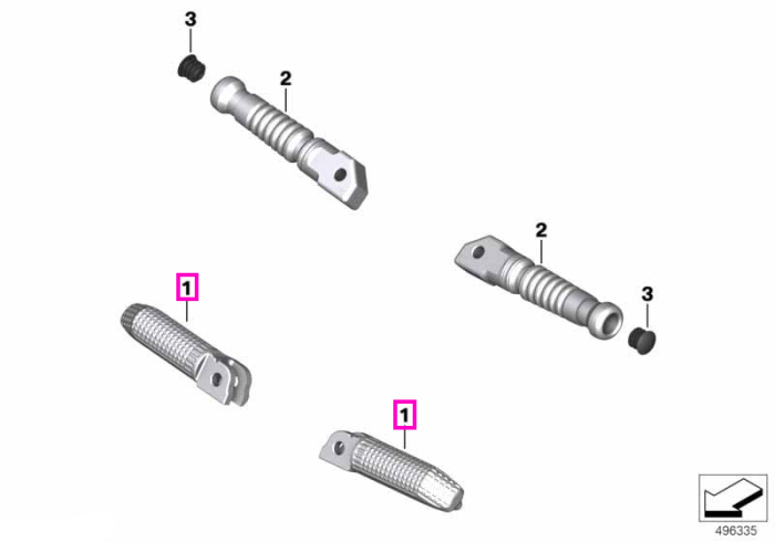 Scarita/Pedala pilot, stanga (M) - BMW Motorrad K63 (S 1000 R), K66 (M 1000 RR), K67 (S 1000 RR), KM3 (M 1000 R)