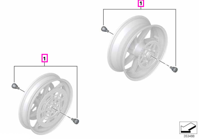Set protectii ax fata (M) - BMW Motorrad K63 (S 1000 R), K66 (M 1000 RR), K67 (S 1000 RR), K69 (S 1000 XR), KM3 (M 1000 R), KM9 (M 1000 XR)