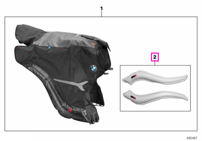 Set perne de aer pentru husa scuter - BMW Motorrad K08 (C 400 GT), K09 (C 400 X) - tip motor A85