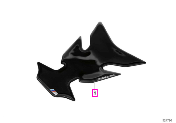 Protectie antiderapanta rezervor combustibil, cu logo M - BMW Motorrad K63 (S 1000 R), K66 (M 1000 RR), K67 (S 1000 RR), KM3 (M 1000 R)