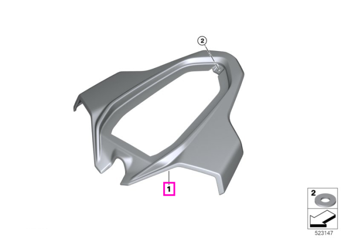 Carenaj spate, carbon - BMW Motorrad K66 (M 1000 RR), K67 (S 1000 RR) - tip motor A67