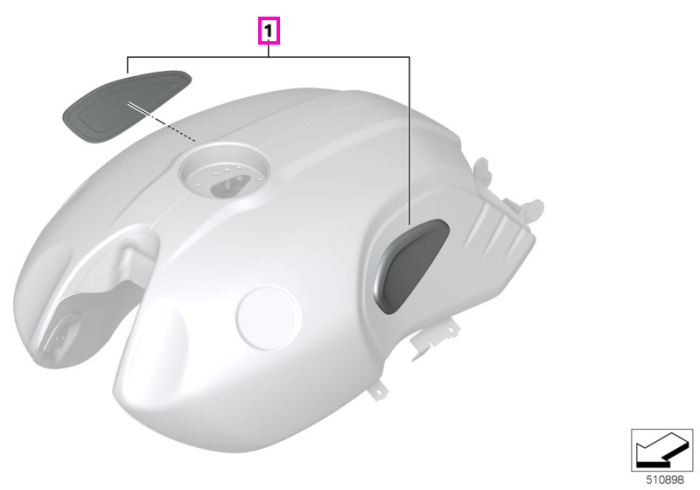 Set protectii laterale rezervor din cauciuc, Heritage - BMW Motorrad K21 (R nineT), K22 (R nineT Pure), K23 (R nineT Scrambler), K32 (R nineT Racer), K33 (R nineT Urban G/S)