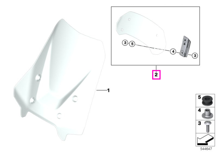 Spoiler parbriz - BMW Motorrad KA2 (R 1300 GS Adventure) - tip motor A75