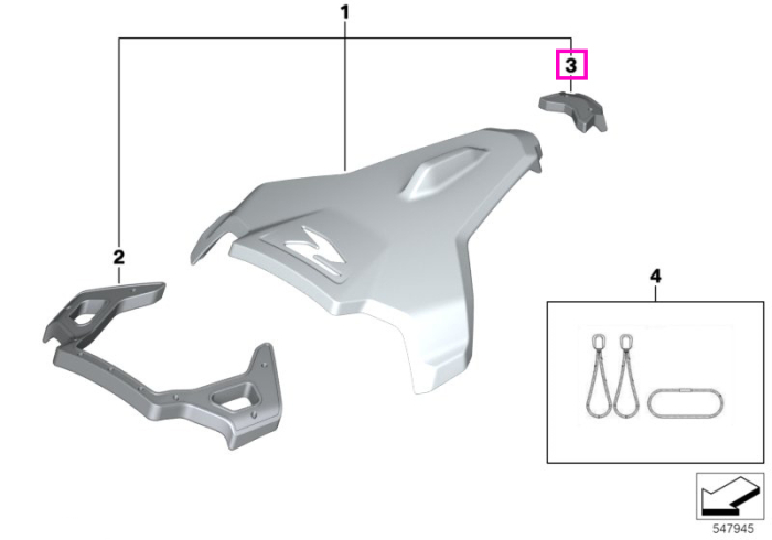 Element de protectie anti-frecare, spate - BMW Motorrad K83 (F 900 R) - tip motor A24