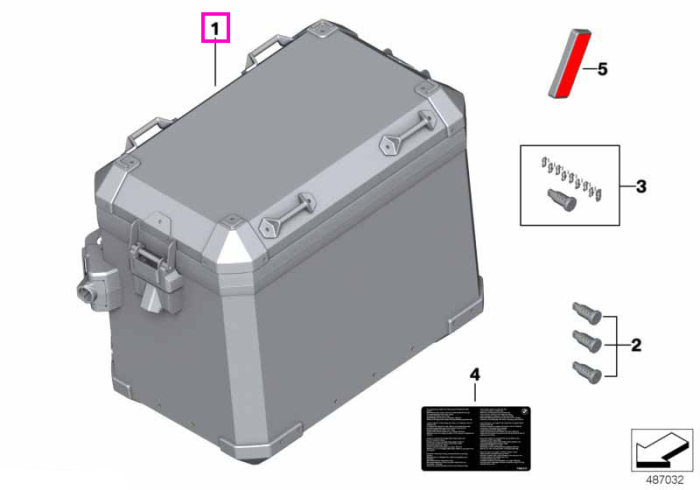 Valiza laterala aluminiu, neagra, dreapta - BMW Motorrad K50 (R 1200 GS, R 1250 GS), K51 (R 1200 GS Adv., R 1250 GS Adv.), K81 (F 850 GS, F 900 GS), K82 (F 850 GS Adv., F 900 GS Adv.)