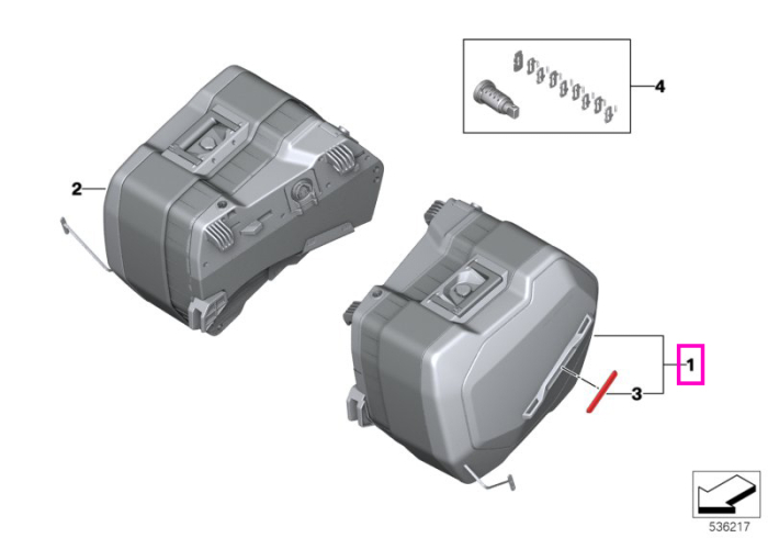 Valiza laterala Vario, neagra, stanga - BMW Motorrad KA1 (R 1300 GS) - tip motor A75