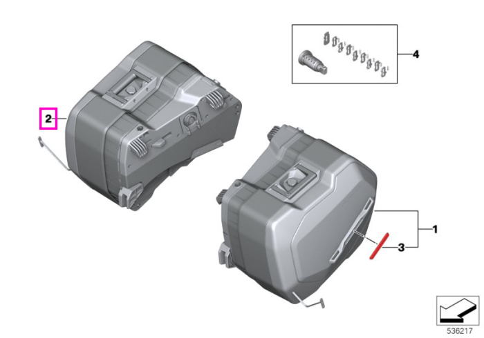 Valiza laterala Vario, neagra, dreapta - BMW Motorrad KA1 (R 1300 GS) - tip motor A75