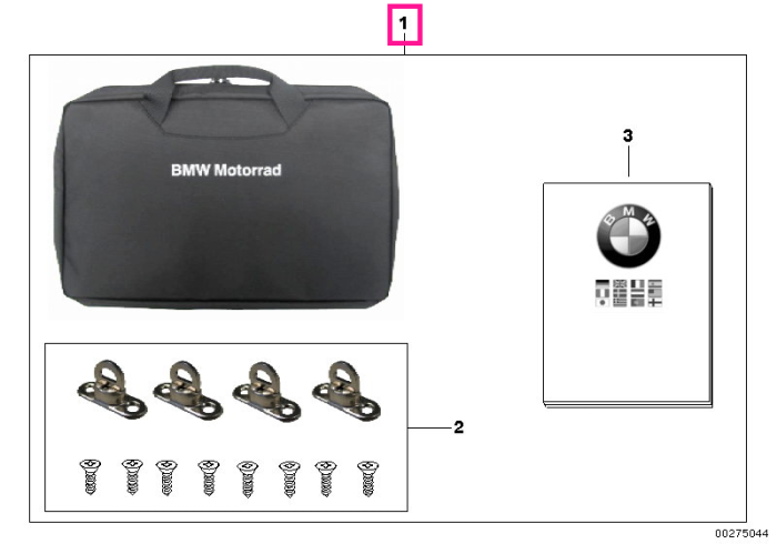 Compartiment de depozitare topcase Touring - BMW Motorrad K48 (K 1600 GT, K 1600 GTL), K52 (R 1200 RT, R 1250 RT)