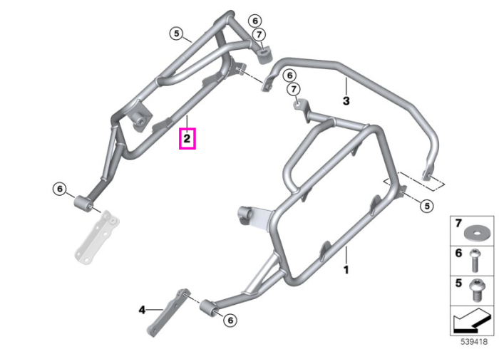 Suport valiza laterala, dreapta - BMW Motorrad K81 (F 850 GS, F 900 GS) - tip motor A24