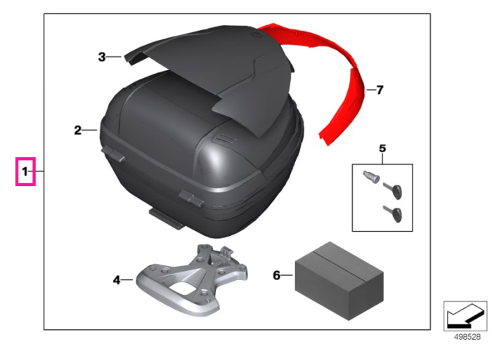 Topcase Light cu placa adaptoare, 29 l - BMW Motorrad K02 (G 310 GS), K03 (G 310 R), K06 (CE 02), K08 (C 400 GT), K09 (C 400 X)