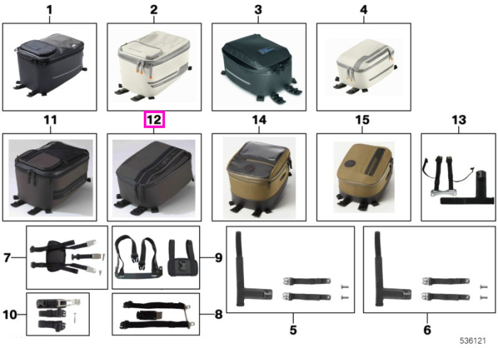 Geanta de rezervor Adventure Collection, mica, verde olive - BMW Motorrad K02, K03, K25, K50, K51, K52, K53, K54, K69, K71, K73, K80, K81, K82, K83, K84, KA1, KA3, KA4, KA5, KD1, KM9, KR1, KR2, KR3