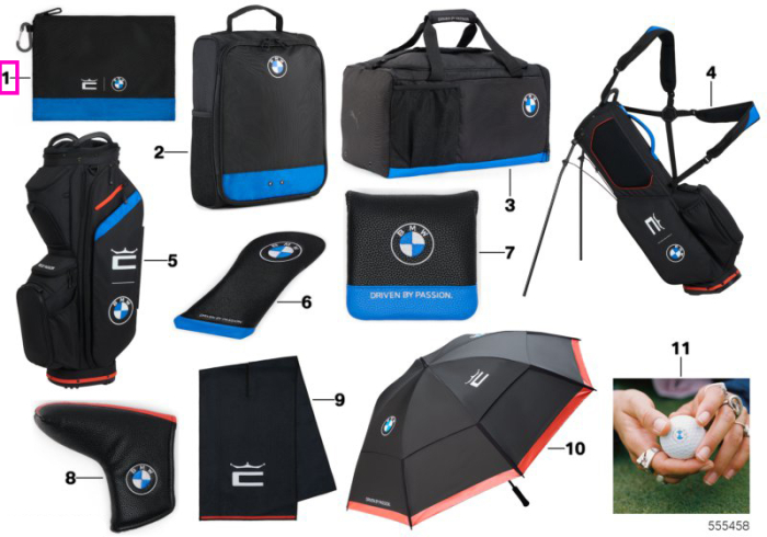 Pouch obiecte de valoare Cobra x BMW Golf, negru cu cobalt, cu carabina - BMW